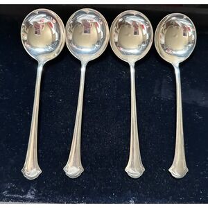 4 Towle Sterling Silver Soup Spoons Chippendale 6.5"